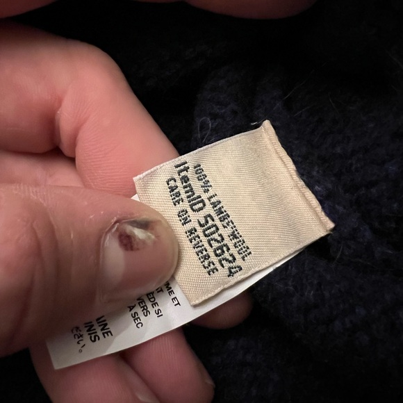 LL Bean Classic Ragg Sweater Fair Isle Pullover Navy Blue - Picture 8 of 8